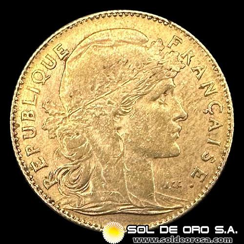 FRANCIA - REPUBLIQUE FRANCAISE - 20 FRANCOS, TIPO ROOSTER - 1912 - MONEDA DE ORO