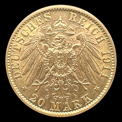 ALEMANIA - 20 MARK - WILHELM II DEUTSCHER KAISER KONIG V. PREUSSEN - 1911 - MONEDA DE ORO