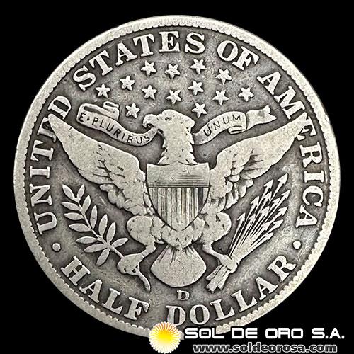 NA3 - ESTADOS UNIDOS DE AMERICA - BARBER HALF DOLLAR, 1912 - MONEDA DE PLATA