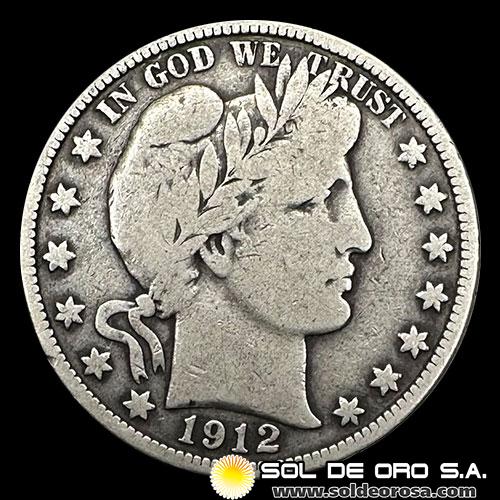 NA3 - ESTADOS UNIDOS DE AMERICA - BARBER HALF DOLLAR, 1912 - MONEDA DE PLATA