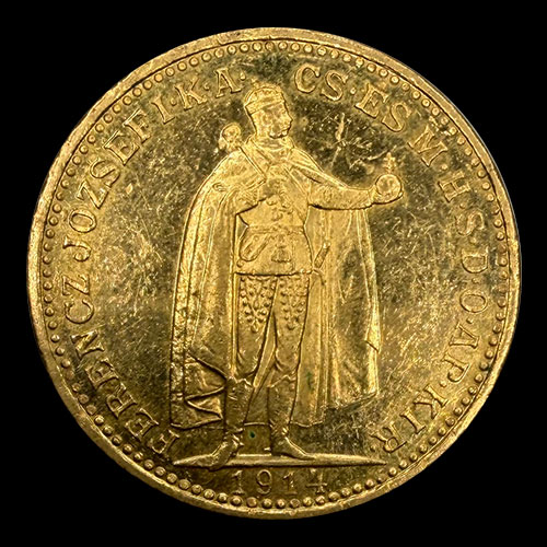 HUNGRIA - 20 KORONA, 1914 - MONEDA DE ORO