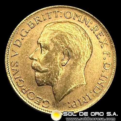 INGLATERRA - SOVEREIGN, LIBRA INGLESA (GEORGE V) - 1928 - MONEDA DE ORO