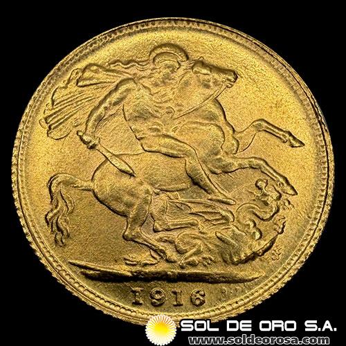 AUSTRALIA - SOVEREIGN, LIBRA INGLESA (GEORGE V) - 1916 - MONEDA DE ORO