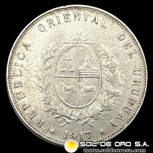 NA4 - URUGUAY - 50 CENTESIMOS, 1917 - MONEDA DE PLATA