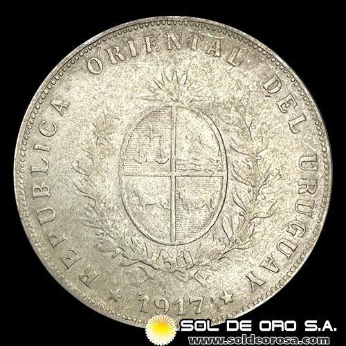 NA4 - URUGUAY - 50 CENTESIMOS, 1917 - MONEDA DE PLATA