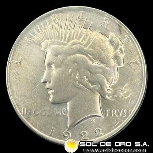NA3 - ESTADOS UNIDOS DE AMERICA - PEACE DOLLAR, 1922 - PHILADELPHIA - MONEDA DE PLATA