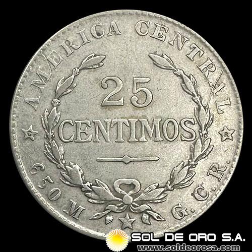 NA2 - COSTA RICA - 25 CENTIMOS, 1924 - MONEDA DE PLATA