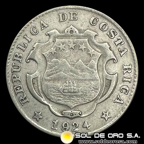 NA2 - COSTA RICA - 25 CENTIMOS, 1924 - MONEDA DE PLATA