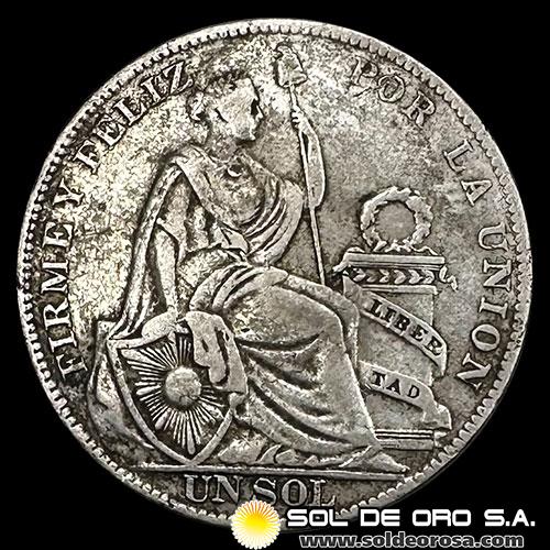 NA4 - REPUBLICA PERUANA - 1 SOL, 1925 - MONEDA DE PLATA