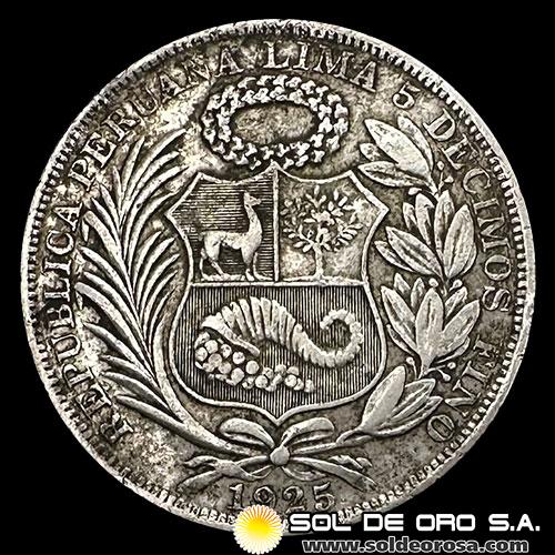 NA4 - REPUBLICA PERUANA - 1 SOL, 1925 - MONEDA DE PLATA