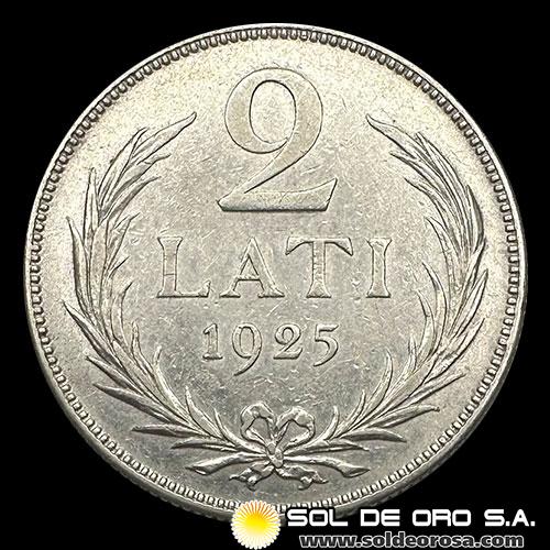 NA3 - LETONIA - 2 LATI, 1925 - MONEDA DE PLATA