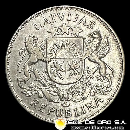 NA3 - LETONIA - 2 LATI, 1925 - MONEDA DE PLATA