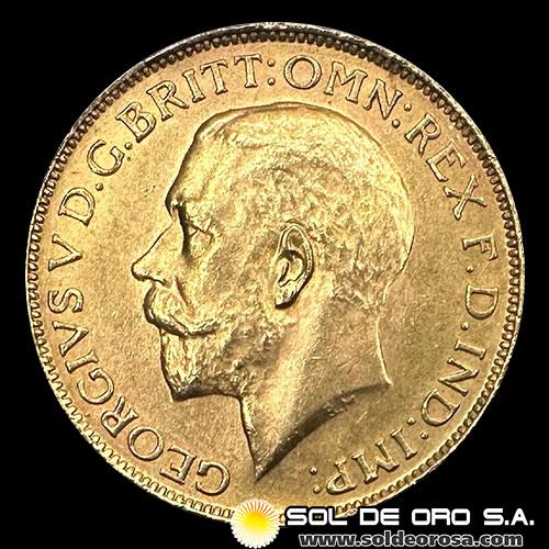 INGLATERRA - SOVEREIGN, LIBRA INGLESA (GEORGE V) - 1925 - MONEDA DE ORO