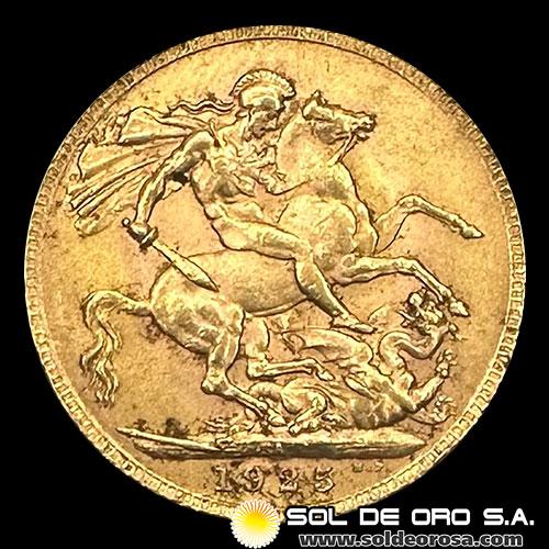 INGLATERRA - SOVEREIGN, LIBRA INGLESA (GEORGE V) - 1925 - MONEDA DE ORO