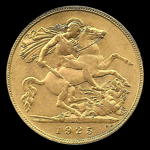 	INGLATERRA - 1/2 SOVEREIGN, 1925 - MONEDA DE ORO