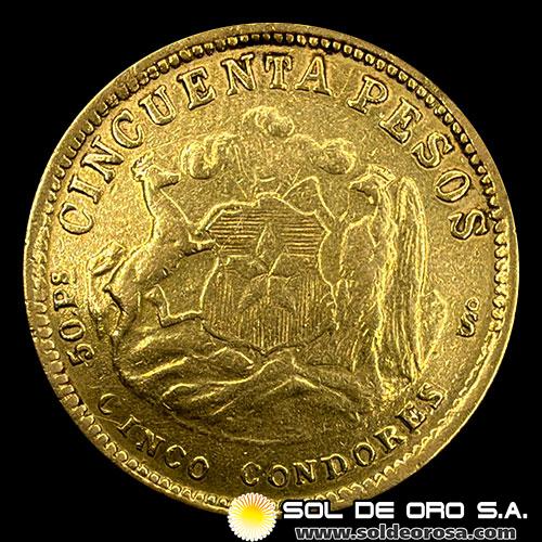 CHILE - 50 PESOS, 1926 - MONEDA DE ORO