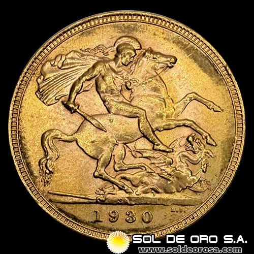 SUDAFRICA - SOVEREIGN, LIBRA INGLESA (GEORGE V) - 1930 - MONEDA DE ORO