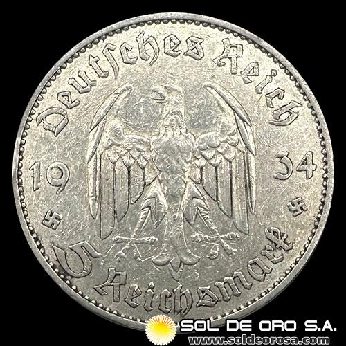 NA1 - ALEMANIA - 5 REICHSMARK, 1934 - MONEDA DE PLATA