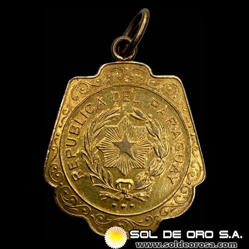 NUMIS - REPUBLICA DEL PARAGUAY - CORREOS Y TELEGRAFOS - HONOR AL MERITO - 31 DE DICIEMBRE DE 1937 - MEDALLA DE ORO 14K