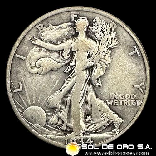 NA3 - ESTADOS UNIDOS DE AMERICA - WALKING LIBERTY HALF DOLLAR, 1934 - MONEDA DE PLATA