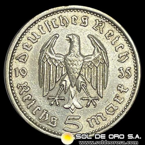 NA1 - ALEMANIA - 5 REICHSMARK, 1935 - MONEDA DE PLATA