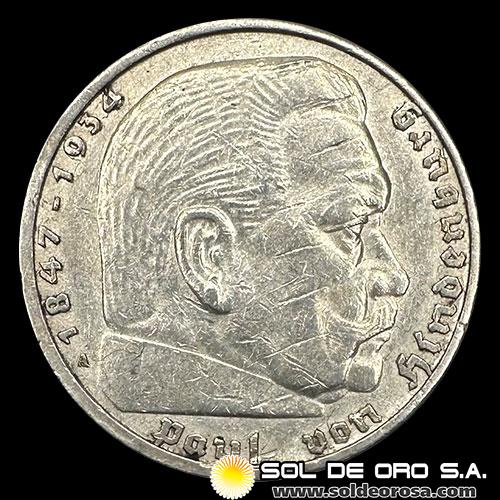 NA1 - ALEMANIA - 5 REICHSMARK, 1936 - MONEDA DE PLATA