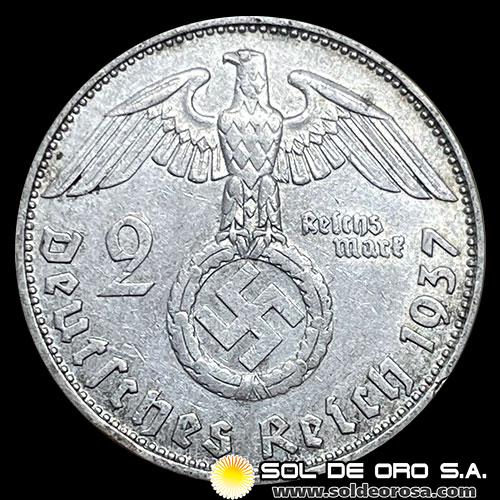 NA1 - ALEMANIA - 2 REICHSMARK, 1937 - THIRD REICH - MONEDA DE PLATA
