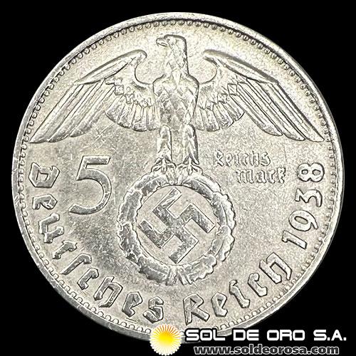 NA1 - ALEMANIA - 5 REICHSMARK, 1938 - MONEDA DE PLATA