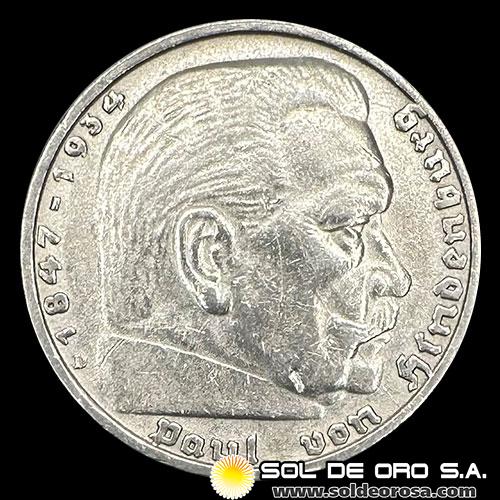 NA1 - ALEMANIA - 5 REICHSMARK, 1938 - MONEDA DE PLATA