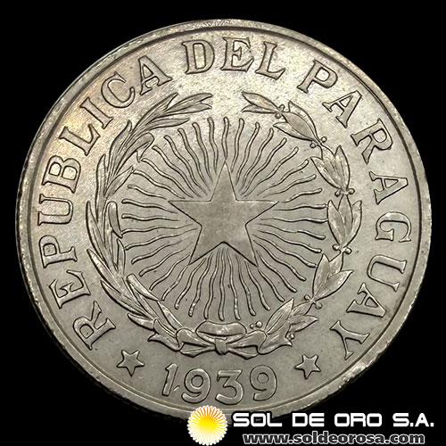 NUMIS - MONEDAS DEL PARAGUAY - 10 PESOS, 1939 - MONEDA DE COBRE Y NIQUEL