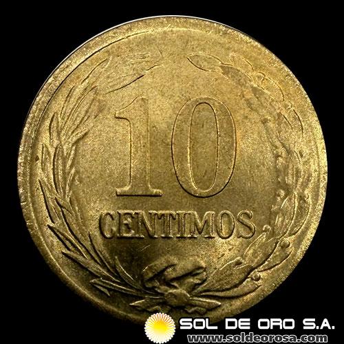 NUMIS - MONEDAS DEL PARAGUAY - 10 CENTIMOS, 1944 - MONEDA DE ALUMINIO Y BRONCE
