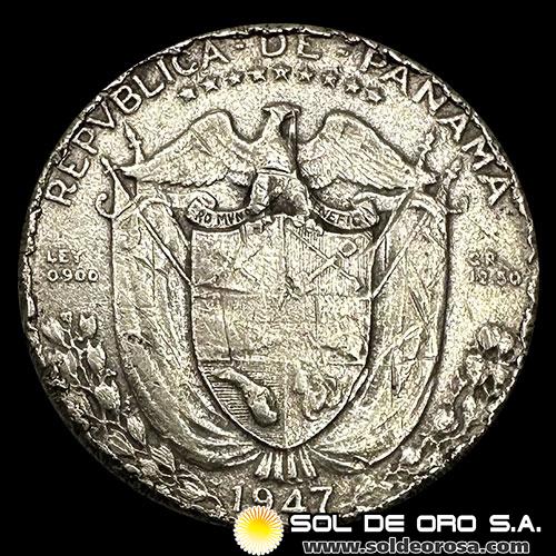 NA4 - PANAMA - 1/2 BALBOA, 1947 - MONEDA DE PLATA