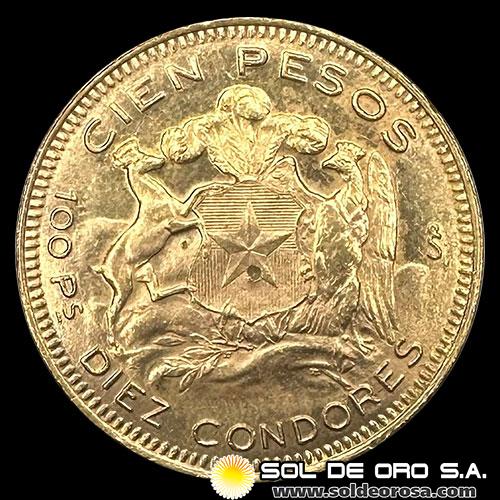 REPUBLICA DE CHILE - 100 PESOS - 1949 - MONEDA DE ORO