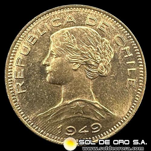 REPUBLICA DE CHILE - 100 PESOS - 1949 - MONEDA DE ORO