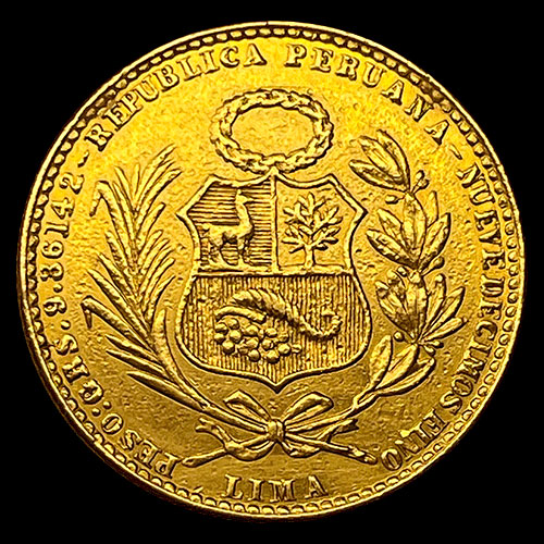 REPUBLICA PERUANA - VEINTE SOLES DE ORO, 1951 - LIMA - MONEDA DE ORO