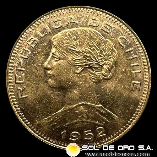REPUBLICA DE CHILE - 100 PESOS - 1952 - MONEDA DE ORO