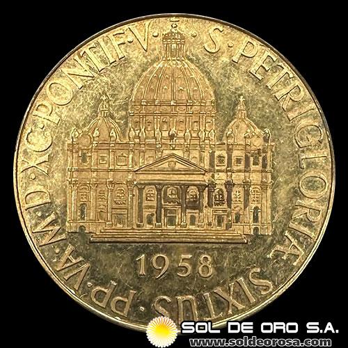 CIUDAD DEL VATICANO - ORATE FRATRES - 1958 - MEDALLA DE ORO 900