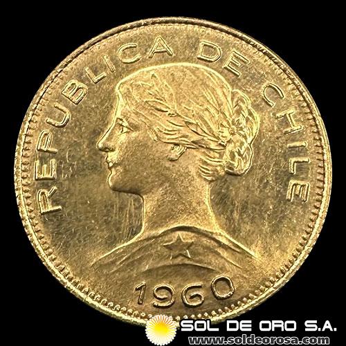 REPUBLICA DE CHILE - 100 PESOS - 1960 - MONEDA DE ORO
