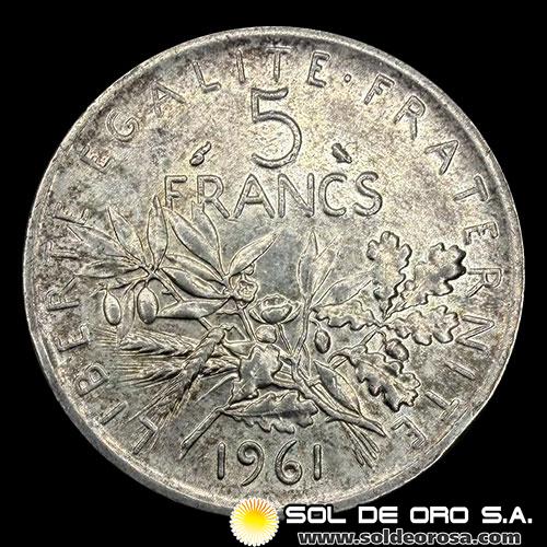 NA3 - FRANCIA - 5 FRANCS, 1961 - LA SEMBRADORA - MONEDA DE PLATA