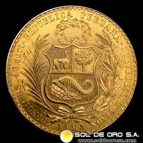 REPUBLICA PERUANA - CIEN SOLES DE ORO, 1962 - MONEDA DE ORO