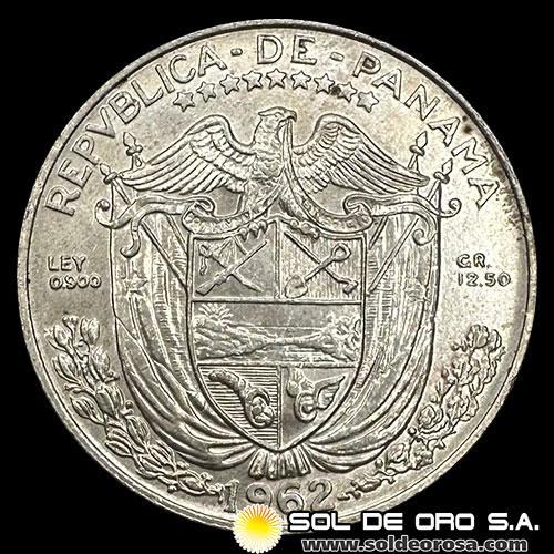 NA4 - PANAMA - 1/2 BALBOA, 1962 - MONEDA DE PLATA