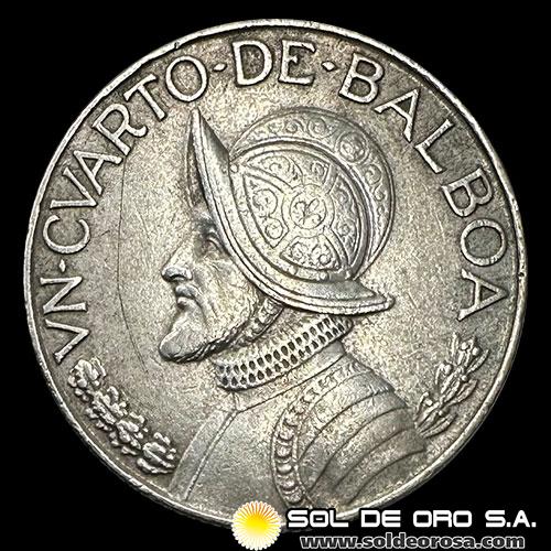 NA4 - PANAMA - 1/4 DE BALBOA, 1962 - MONEDA DE PLATA