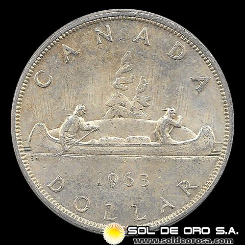 NA2 - CANADA - 1 DOLLAR, 1963 - MONEDA DE PLATA
