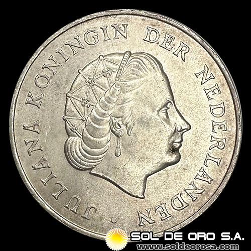 NA3 - HOLANDA - 2 1/2 GULDEN, 1964 - MONEDA DE PLATA