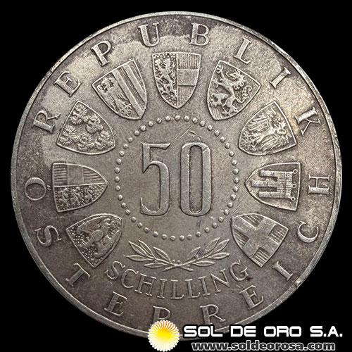 NA1 - AUSTRIA - 50 SCHILLING, 1964 - WINTER OLYMPICS - MONEDA DE PLATA