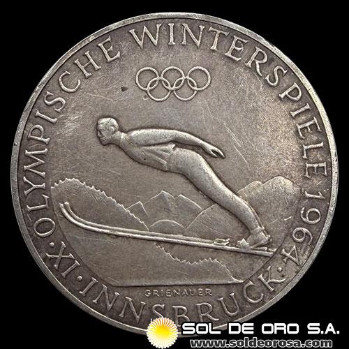NA1 - AUSTRIA - 50 SCHILLING, 1964 - WINTER OLYMPICS - MONEDA DE PLATA