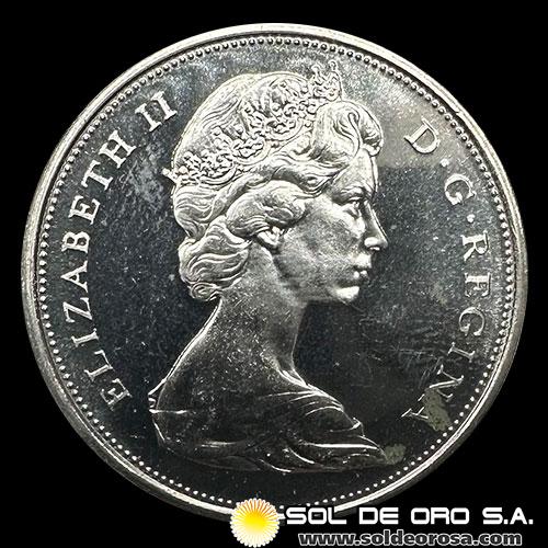 NA2 - CANADA - 50 CENTS, 1965 - ELIZABETH II - MONEDA DE PLATA