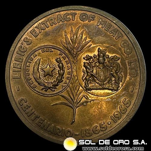 PARAGUAY - CENTENARIO DE LA LIEBIG - 1965 - MEDALLA CONMEMORATIVA