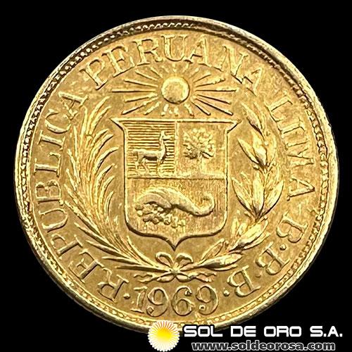 PERU - 1/2 LIBRA, 1969 - MONEDA DE ORO