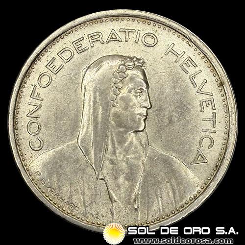 NA4 - SUIZA - 5 FRANCS, 1932 - MONEDA DE PLATA